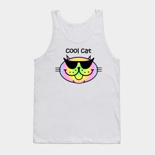 Cool Cat 2 - Pastel Rainbow Tank Top
